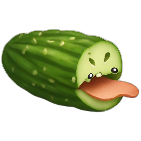 cat eats pickle emoji