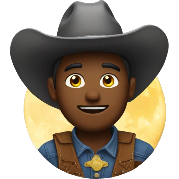 cowboy emoji and moon emoji put together emoji