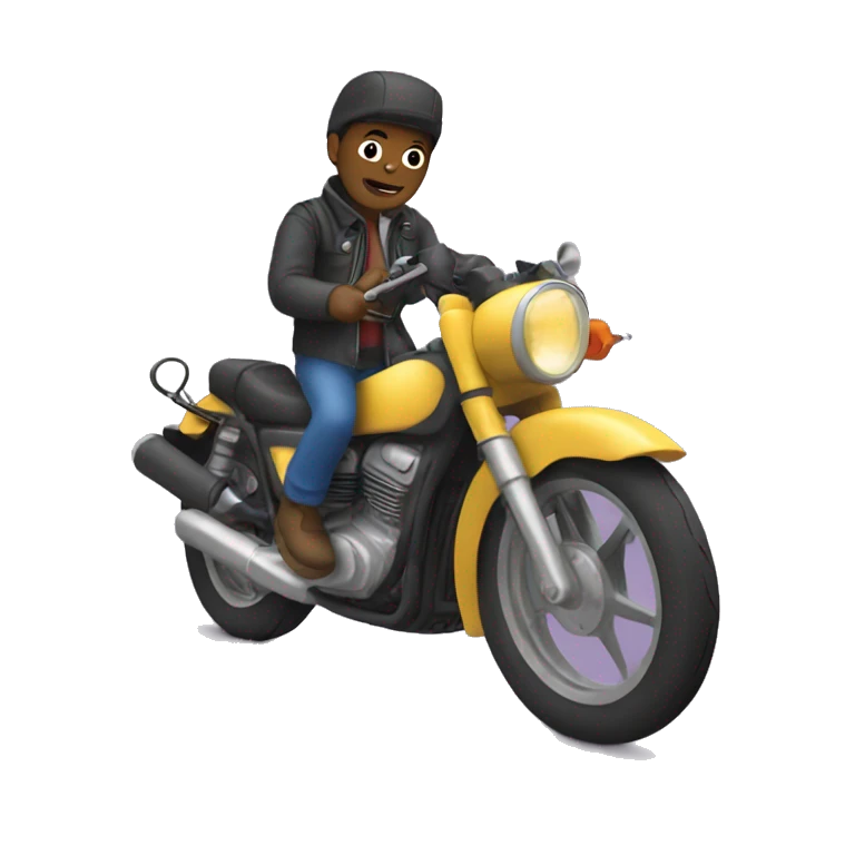 Chat sur une moto  emoji