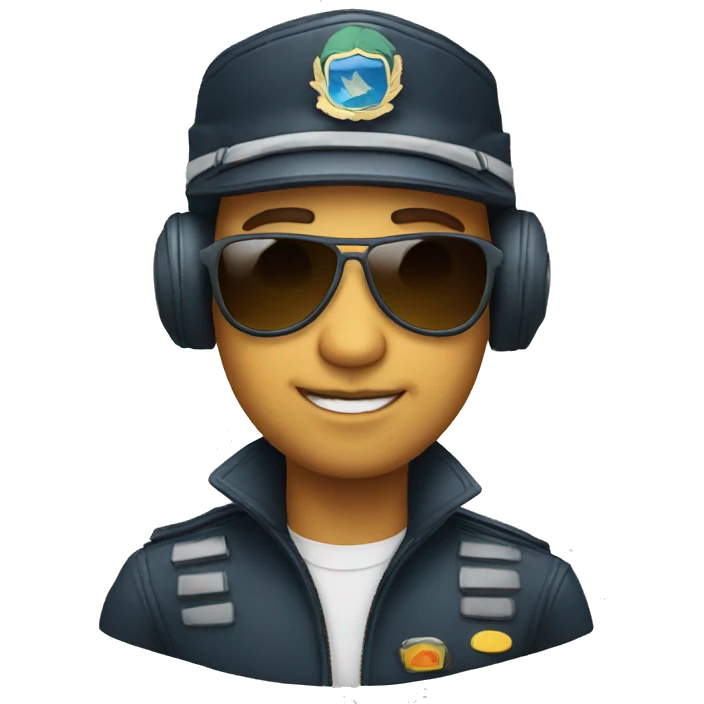 pilot with sunglasses emoji