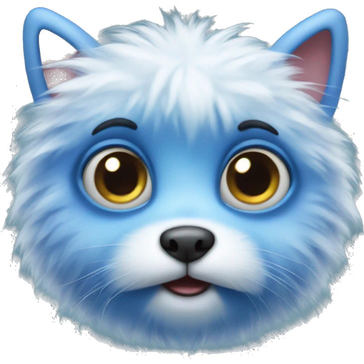 cute blue furball with big eyes emoji