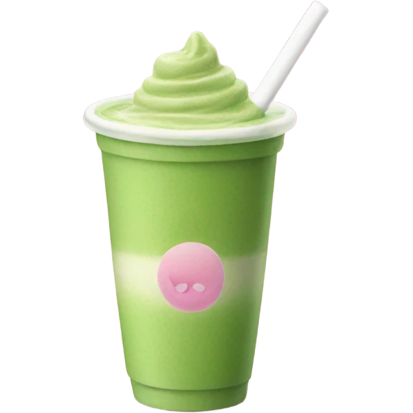 Matcha drink pink cup emoji