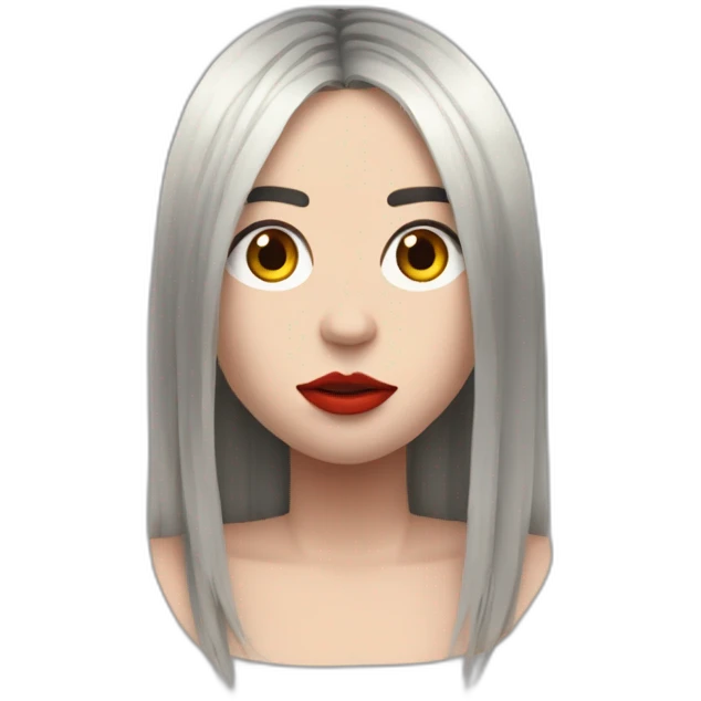 billie eilish cheveux noir et racines rouges emoji
