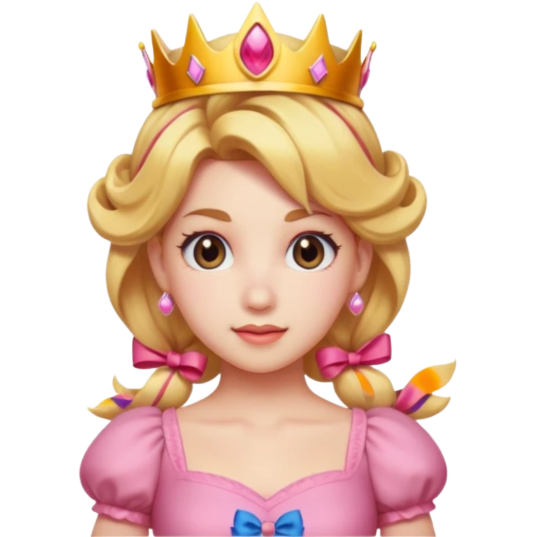 Princess peach with a ribbon on her hair emoji