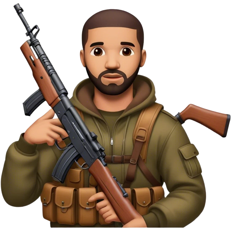 Drake with an AK47 emoji