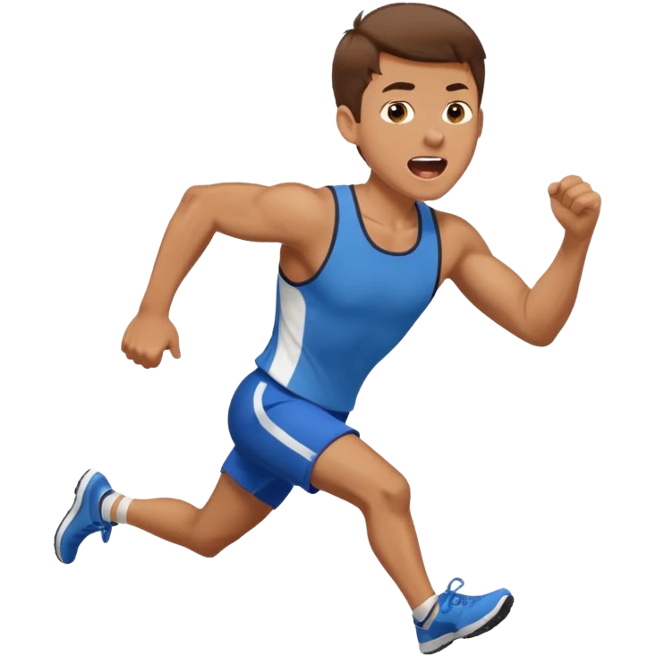A man is running and shouting, calling for more people to follow him. emoji
