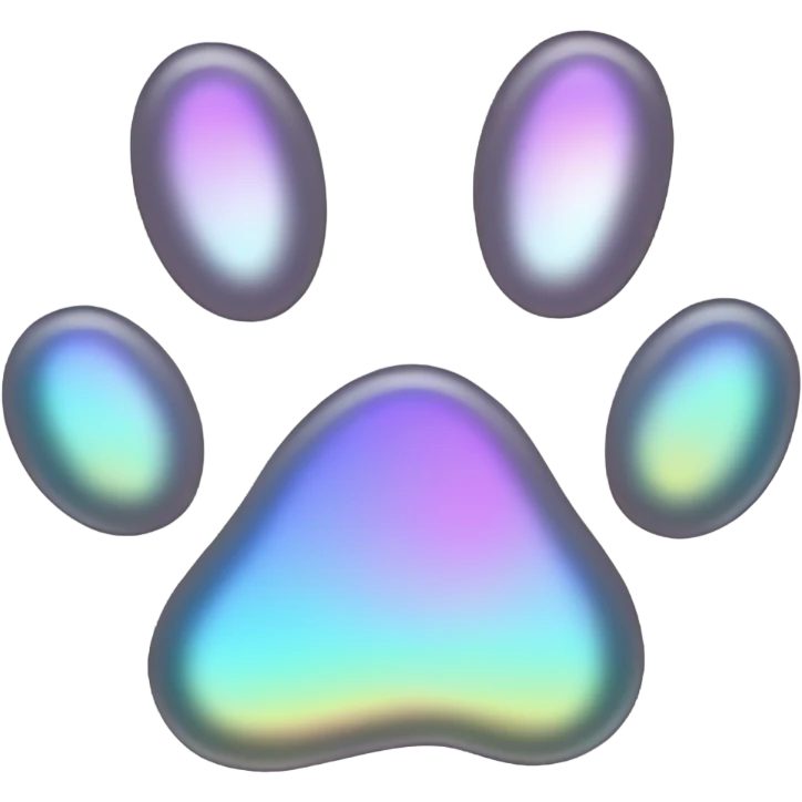 Iridescent dog paw print emoji