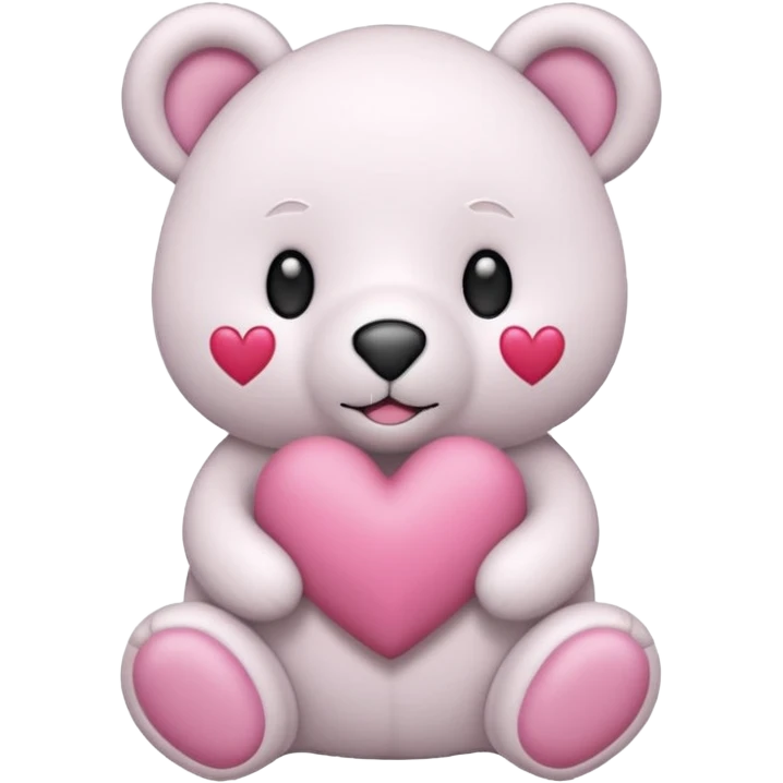 Oso blanco corazón. Rosa emoji