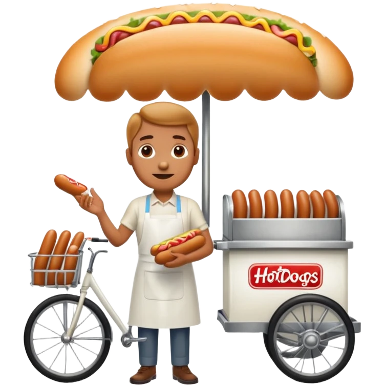 hotdog seller in New York with cart emoji