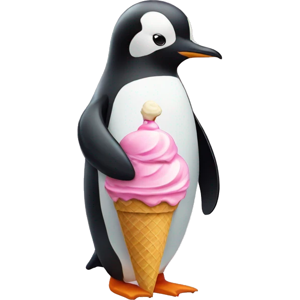 Penguin with Ice Cream  emoji