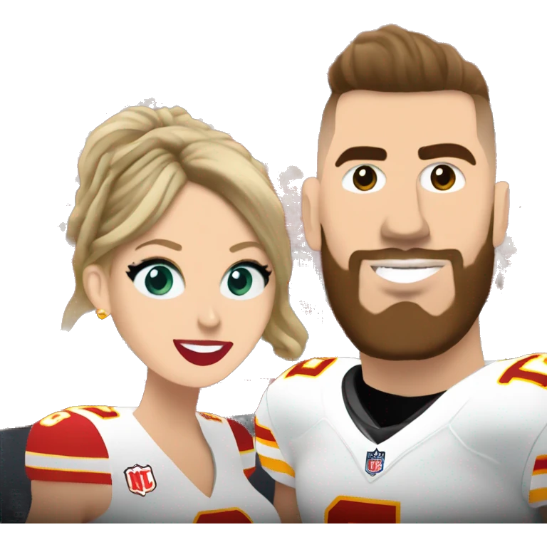 Travis kelce and Taylor swift at a chiefs game emoji