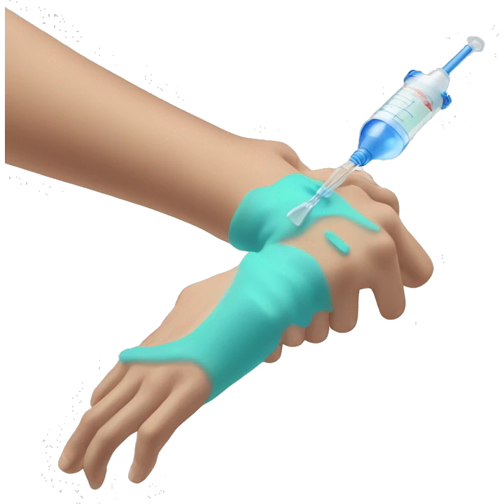 Iv cannulation on hand emoji