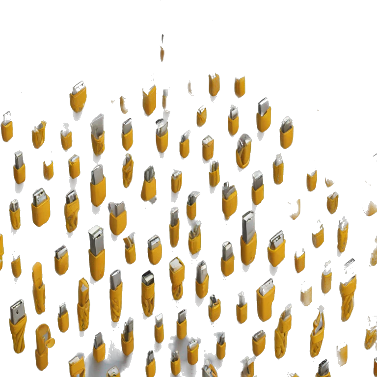 A lot of Unorganized usb cables emoji