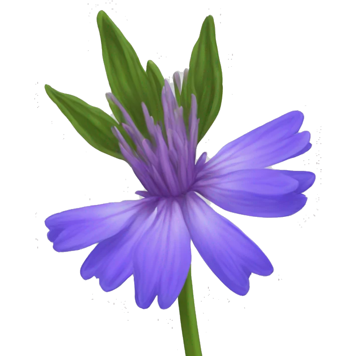 single bachelor's button flower emoji