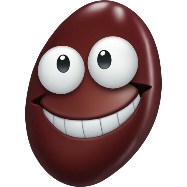 kidney bean with smile emoji