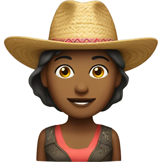 mujer con sombrero  emoji