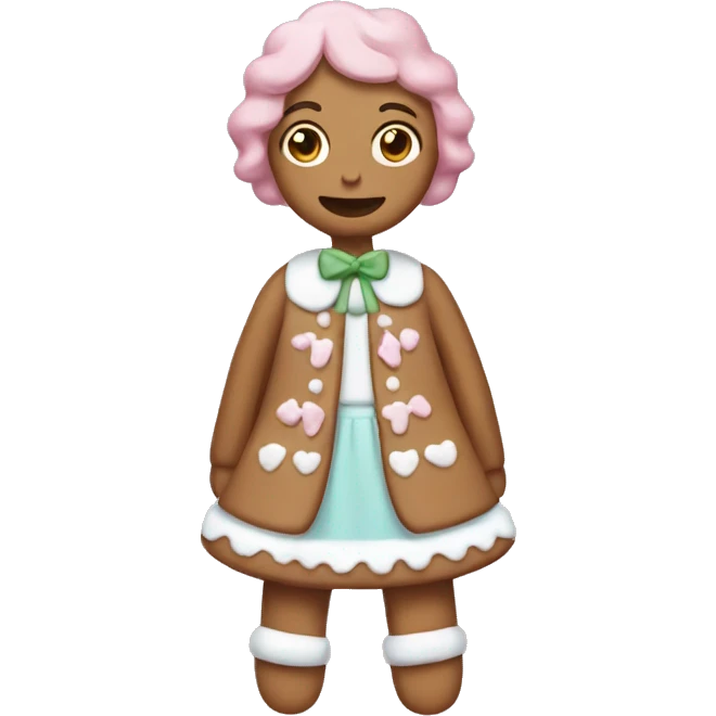 Pastel gingerbread girl emoji