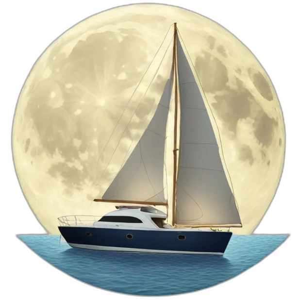 moon & yacht emoji