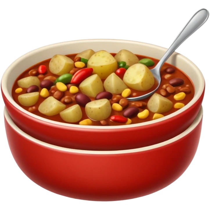  chili, beans and potatoes.  emoji