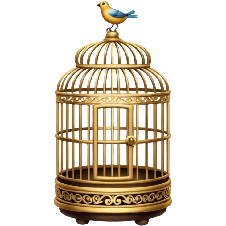 Bird cage, hanging or standing. emoji