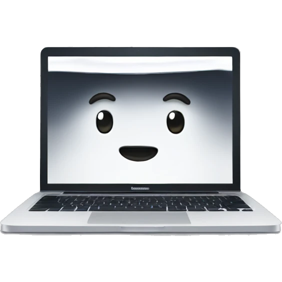 macbook with webinar running emoji