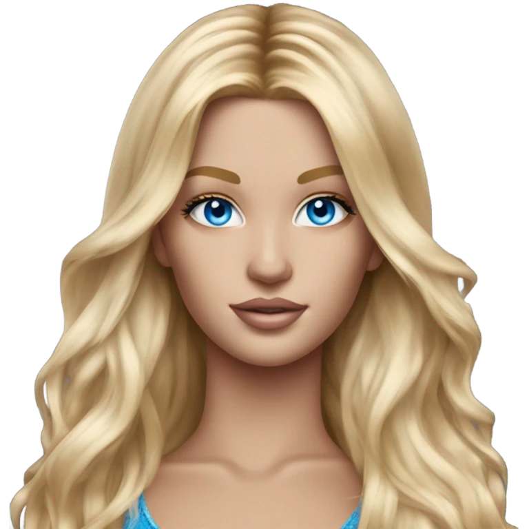 Realistic victoria secret model blonde blue eyes  emoji