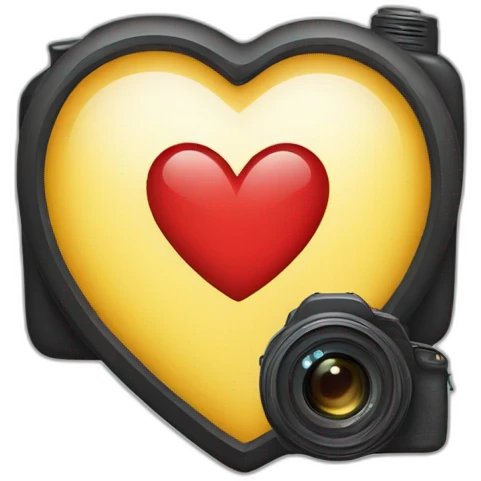 Heart with camera emoji
