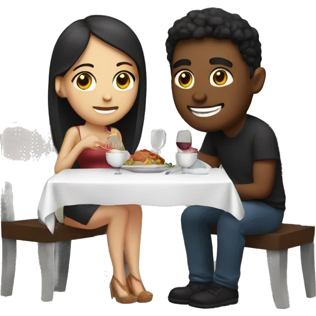 boyfriend and girlfriend dinner date  emoji