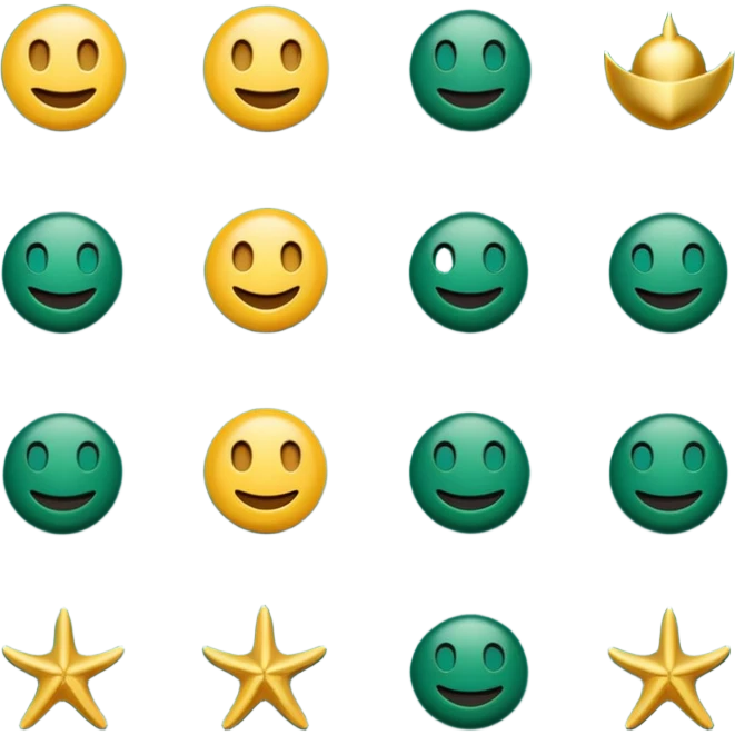 dark green emoji set for luxury seaside accommodation theme emoji