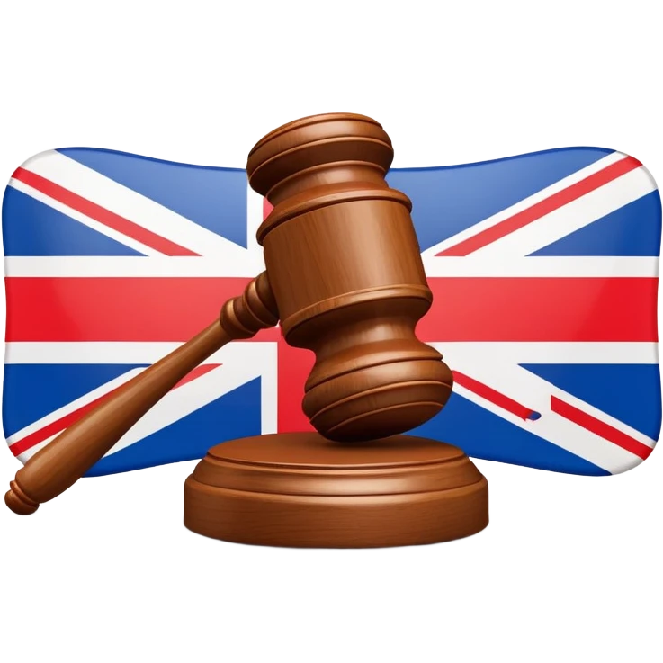 gavel and British flag symbolizing government authority emoji