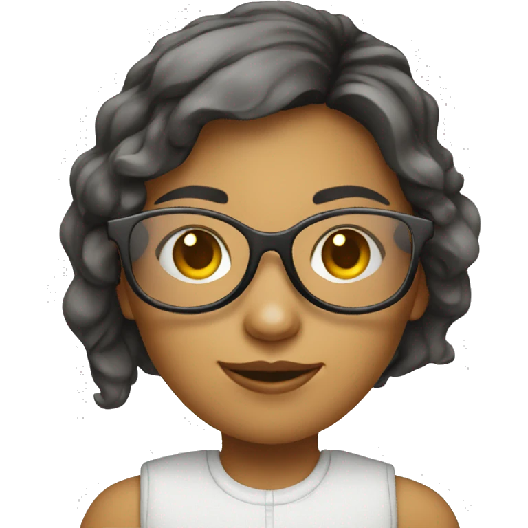 UX/UI designer girl with optical glasses emoji
