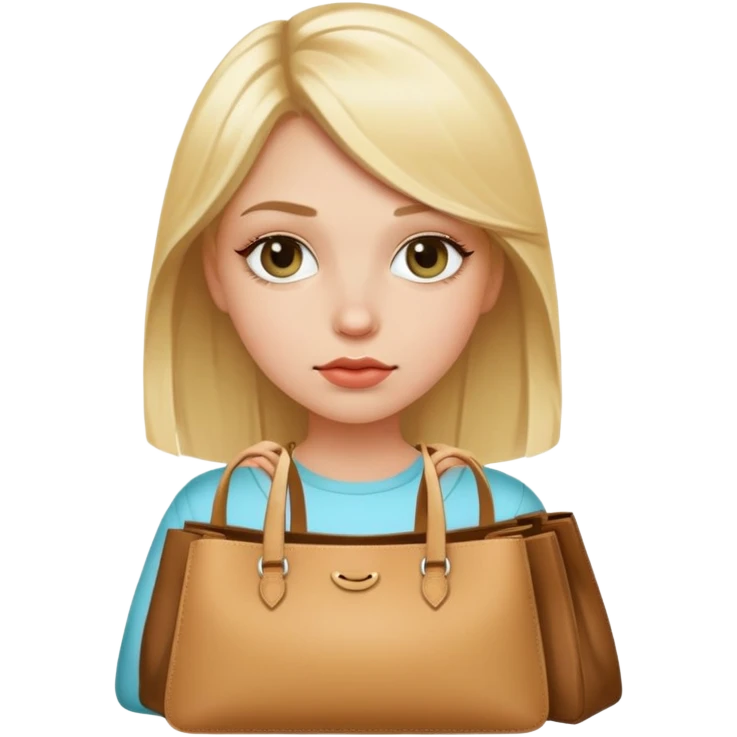 Girl with blond hair and has bags emoji
