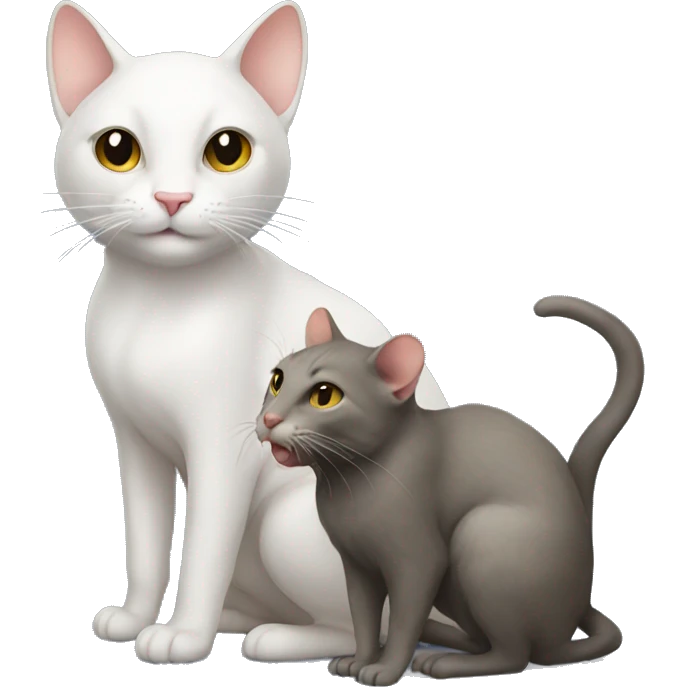 Cat dating with rat emoji