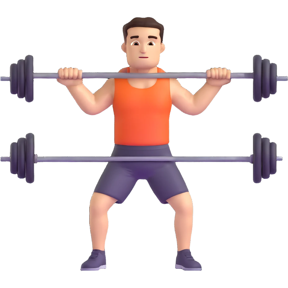 man holding a barbell emoji