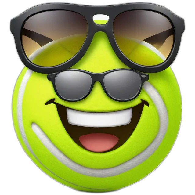 tennis ball in sunglasses smiling emoji