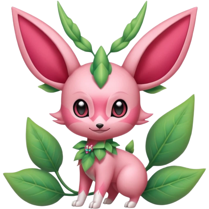 Rosy floral romantic cute kawaii Ivy-Scizor-Sylveon-Celebi-Leafeon-Pokémon-Digimon-Fakémon-hybrid-fusion-creature emoji