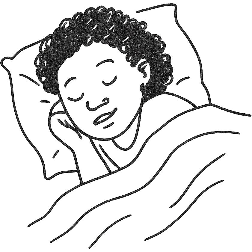 dark skin girl sleeping under covers emoji