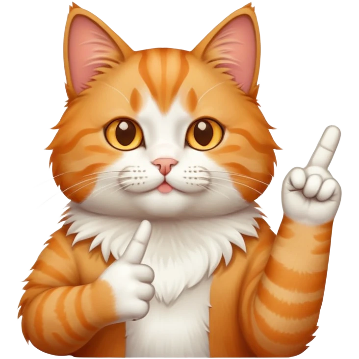 cat showing middle finger  emoji