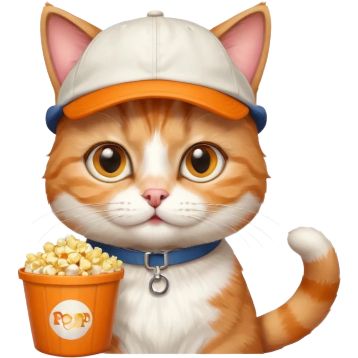 cat with with rapper popcorn with opticals emoji
