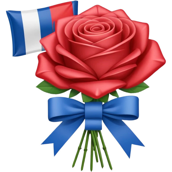 SPAM MEAT rose bouquet wrapped in french flag and bow emoji