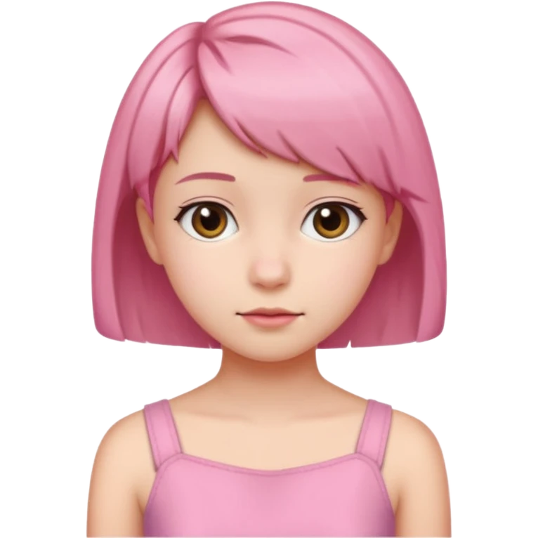 Un emoji de una. Chica adolescente vestido rosado pelo corto casi por los hombros emoji