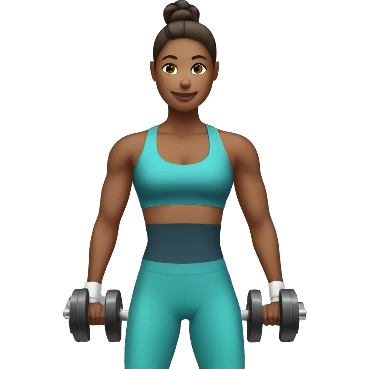 Woman working out at the gym emoji
