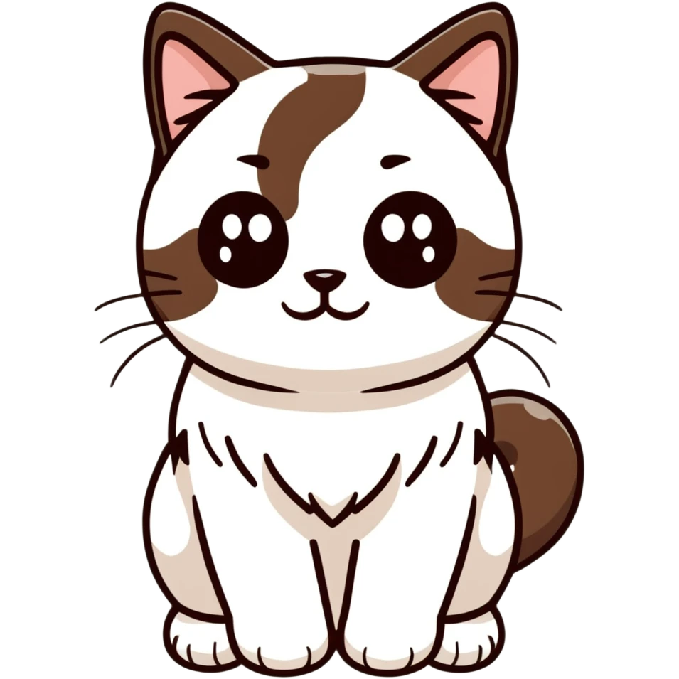 bicolor ragdoll cat face emoji