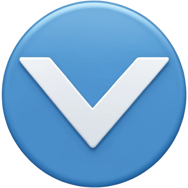 A white right tick symbol on blue circle emoji