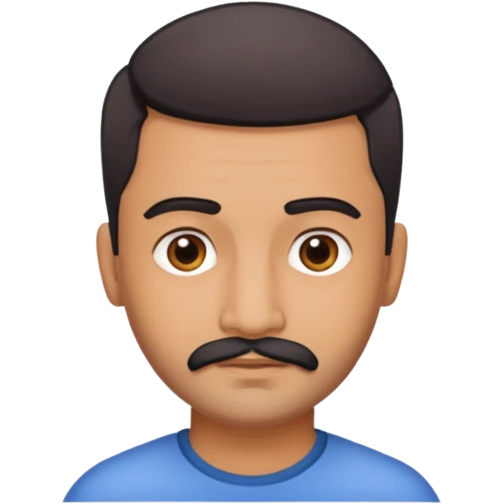 Indian man age 30s fade hair cut no mustache emoji