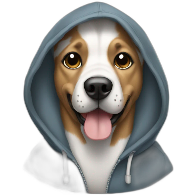 Dog wearing a hoodie  emoji
