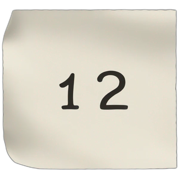 two pieces of paper, one next to each other, in one of them it says 1, in the other, 2. emoji