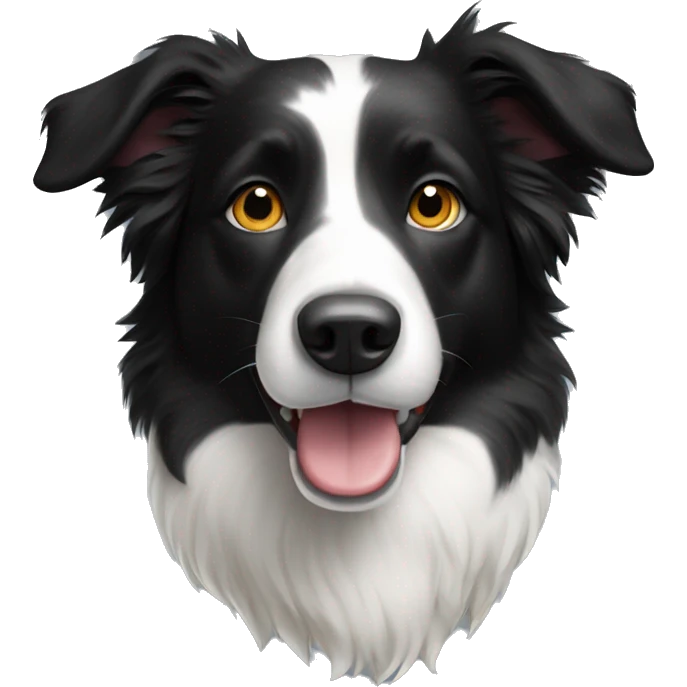 black and white border collie emoji