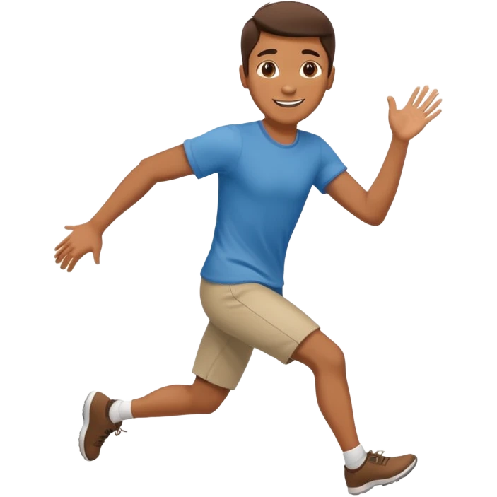 Man waiting to catch a girl running at him with open arms emoji