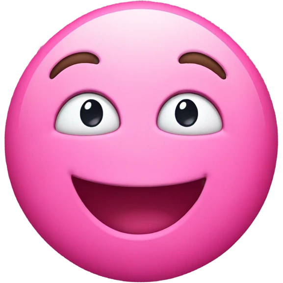 Pink laughing face emoji